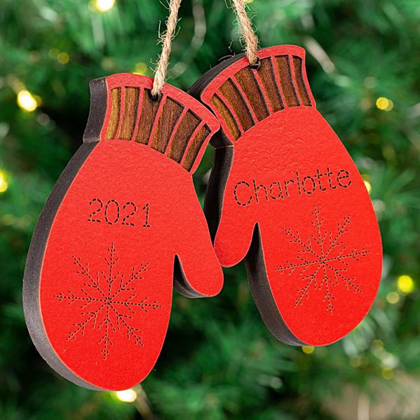 Mittens Ornament - RED